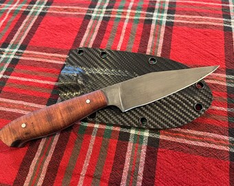Handmade 1084 Knife with Bubinga Handle Scales