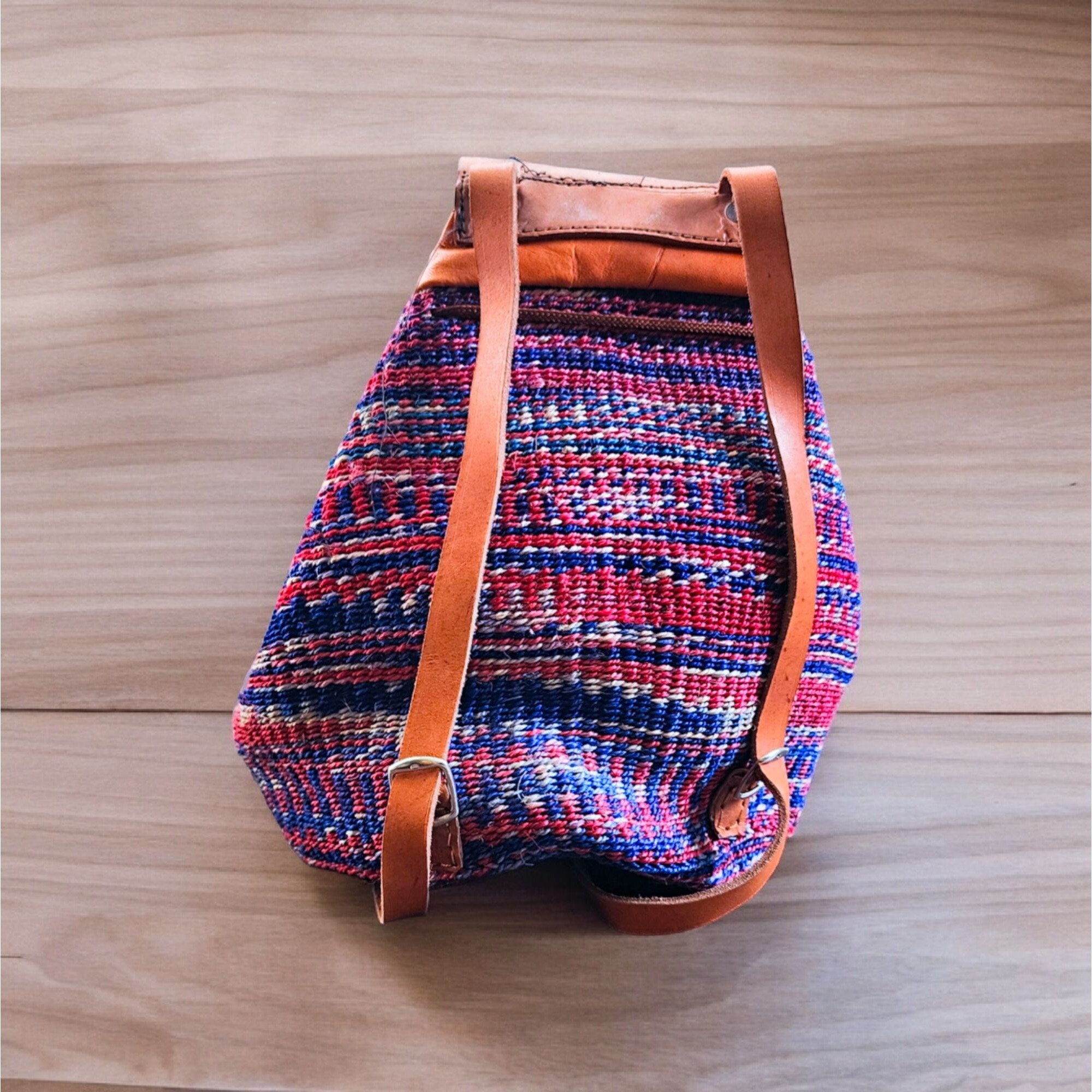 Kiondo Medium African Handwoven Backpack with Leather Adjustable Shoulder Straps African handwoven backpack | Mercari main image 4