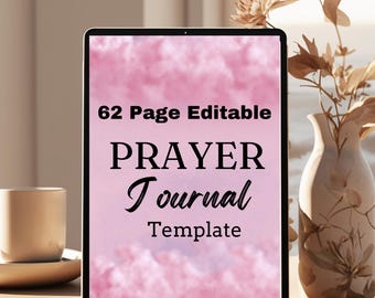 Canva Editable Prayer Journal Template - Set of 62 Customizable Pages for Your Spiritual Journey