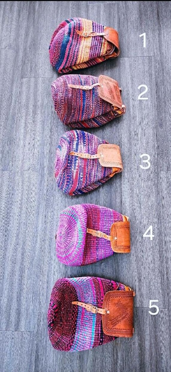 Kiondo Medium African Handwoven Backpack With Leather  display picture 2