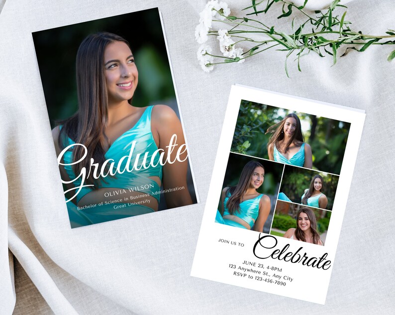 Graduation Party Invitation Modern Photo Grad Invitation - Etsy Australia