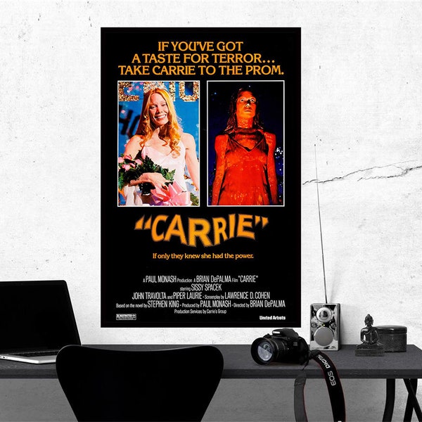 Carrie Movie Poster 1976 Film, Room Decor, Home Decor, Art Poster for Gift