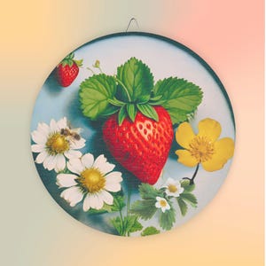 Country Cottage Strawberry and Floral Wood Signs