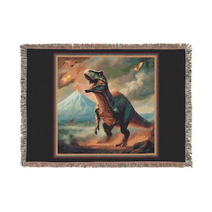Dinosaur Tapestry Blanket | Cozy Home Decor, Gift for Dino Lovers, Unique Wall Hanging, Kids Room, Blanket for All Occasions