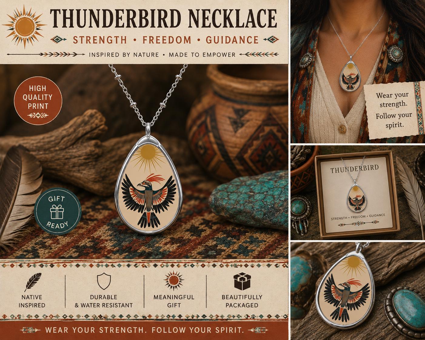 Vintage Thunderbird Necklace - Etsy
