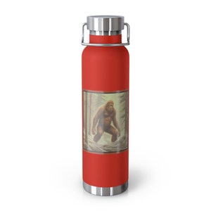 Retro Sasquatch Thermos Yeti Big-Foot Thermos Camping Hiking Traveling Holds 12 hr Hot and 48 hr Cold-Copper Vacuum Insulated Bottle, 22oz