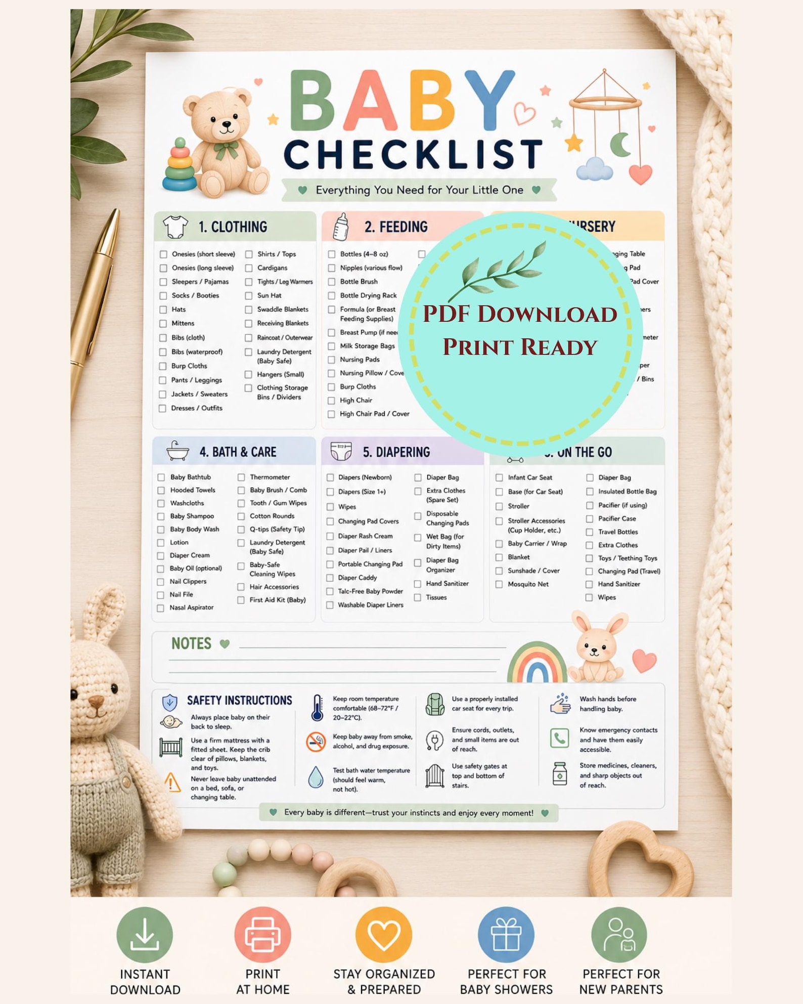 Queen Baby Checklist.pdf Baby Checklist Printable, Newborn Essentials Checklist, Baby Guide ...