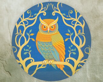 Letreros de madera de abedul para colgar en la pared, estilo bohemio, estilo retro, estilo rústico, estilo búho, estilo vintage
