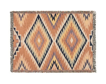 Bohemian Cozy Woven Blankets for Home Decor, Throw Blanket, Aztec Pattern Blanket, Warm Gift for All Occasions, Boho Chic Decor