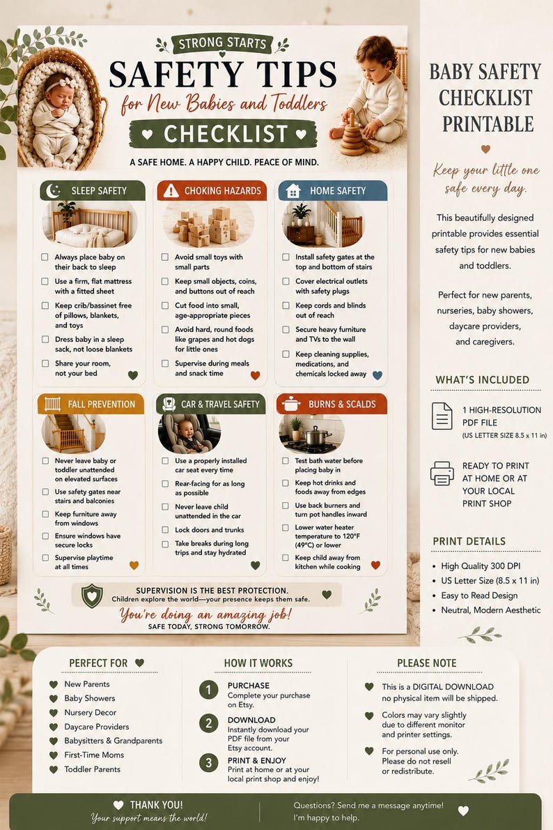 Baby Proofing Checklist.pdf Baby Safety Checklist Printable | Newborn & Toddler Safety Tips ...