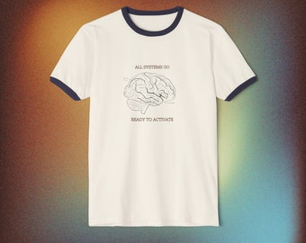 Camiseta unisex de algodón con cuello redondo Indie All Systems Go, camiseta escolar, camiseta divertida