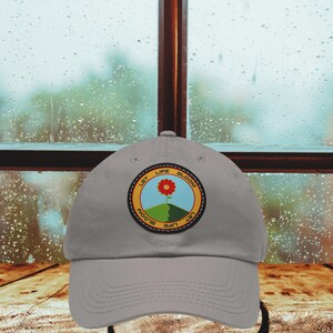 Retro Let Life Bloom Hat Environmental Hat Vintage hat with Leather Patch (Round)