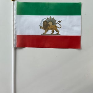 Iran Flag, Iran Table Stand Flag, Lion And Sun Flag, Shiro Khorshid Flag image 2