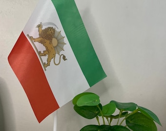 Iran Flag, Iran Table Stand Flag, Lion And Sun Flag, Shiro Khorshid Flag