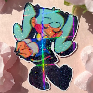 Vocaloid Hatsune Miku Static Grid Point Foil Vinylklistermärke | 7,5 cm