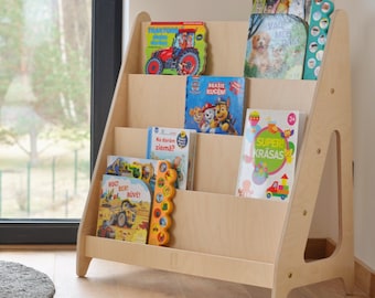 Montessori Bookshelf, Montessori Furniture, Baby Book Shelf, Wooden Book Storage, Nursery Shelves