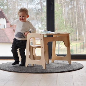 Kids Table and Chair Set, Montessori Table and Chair, Kids Wooden Table, Kids Wooden Chair, Toddler Table, Toddler Chair, Montessori Desk