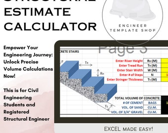 Structural Estimate Calculator | Material Quantities Estimation  for Structural Engineers and Civil Engineering Project | Made Easy | Excel