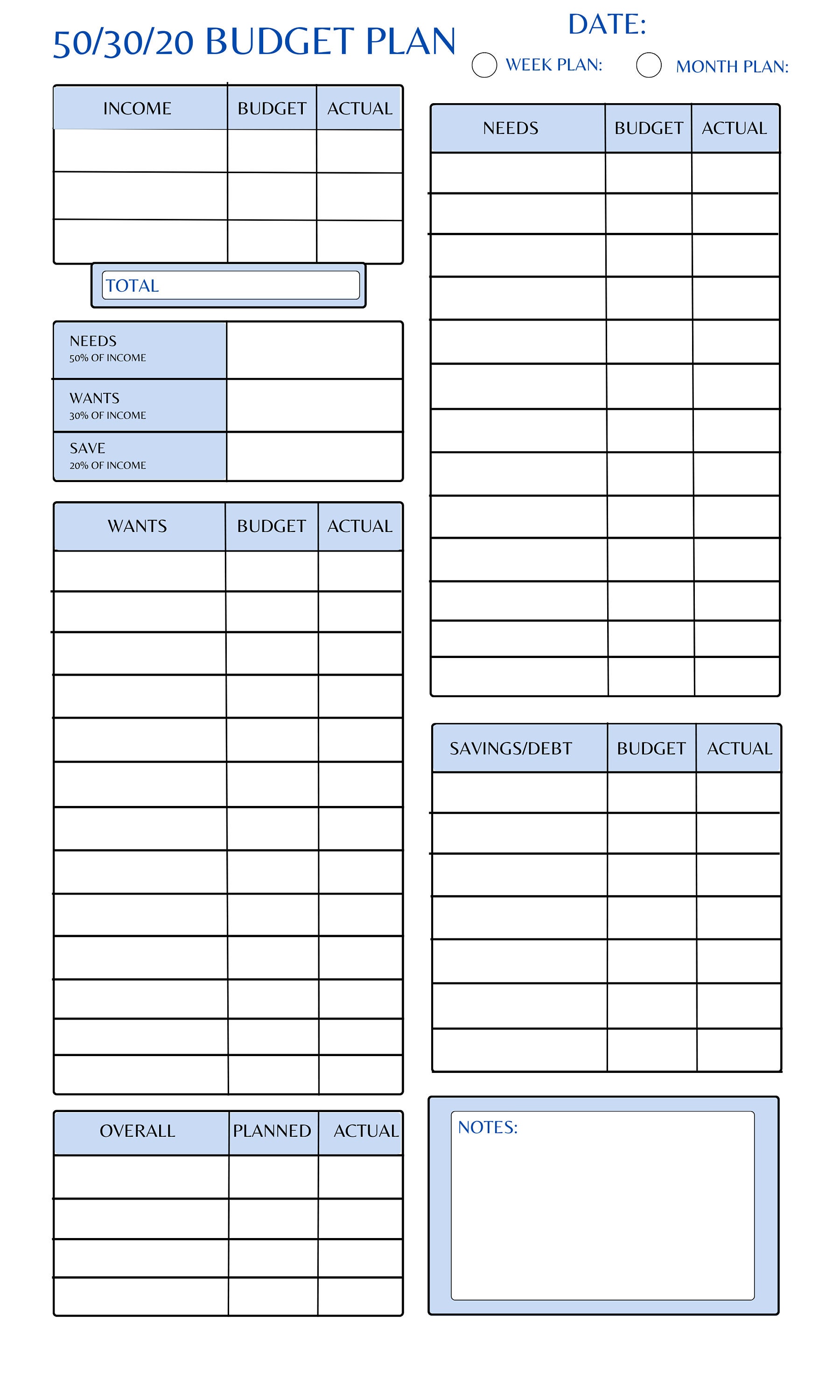 Monthly Budget Template - Printable Version X Downloadable Version ...