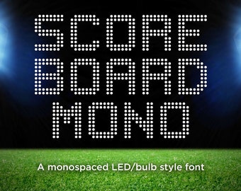 Police du tableau de bord | Style LED à espacement fixe, technologie vintage (fichiers vectoriels)