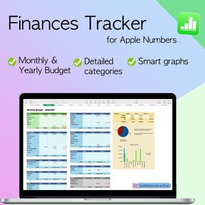 Annual & Monthly Finances tracker Spreadsheet | Apple Numbers | Euro, British pound, US Dollar | Budget Manager | Personal Expenses tracker