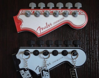 Custom Guitar Headstock Key holder, Fender Guitar Key Hanger Decoration. Wall mounted Key rack, Entryway organizer for Key storage.