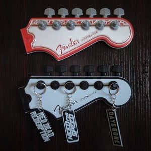 Custom Guitar Headstock Key holder, Fender Guitar Key Hanger Decoration. Wall mounted Key rack, Entryway organizer for Key storage.