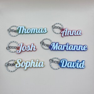 Custom Name Tag Keychain, Personalized Keyring name tags in a variety of colours! Gifts for Children, Gifts for Her/Him, Party Bag Fillers.