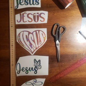 Autocollant Jésus scintillant