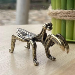 Tea Pet Mantis  Figure, Feng Shui Bronze Figurine Zen Decoration