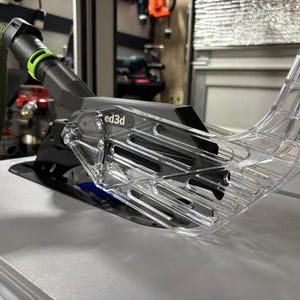 KM1 High-Efficiency Table Saw Dust Collection / Blade Guard Hood for Woodworking - fits Hitachi/Metabo HPT C10RJ, Kobalt TS10302, TS10602