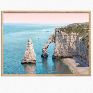 Impresión de bellas artes Francia costera Etretat Arte mural Arco costero Playa rocosa Fotografía Porte d'Aval Decoración del hogar L'Aiguille la Aguja Póster artístico