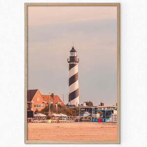 Impresión del faro de Petit-Fort-Philippe, arte mural costero, decoración de playa de Francia, fotografía náutica, póster de viaje, casa junto al mar