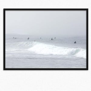 Coastal Portugal Surf Wall Art - Ocean Photography Print of Praia de Ribeira d&#39;Ilhas Fine Art Print Surfers Ocean Beach Poster