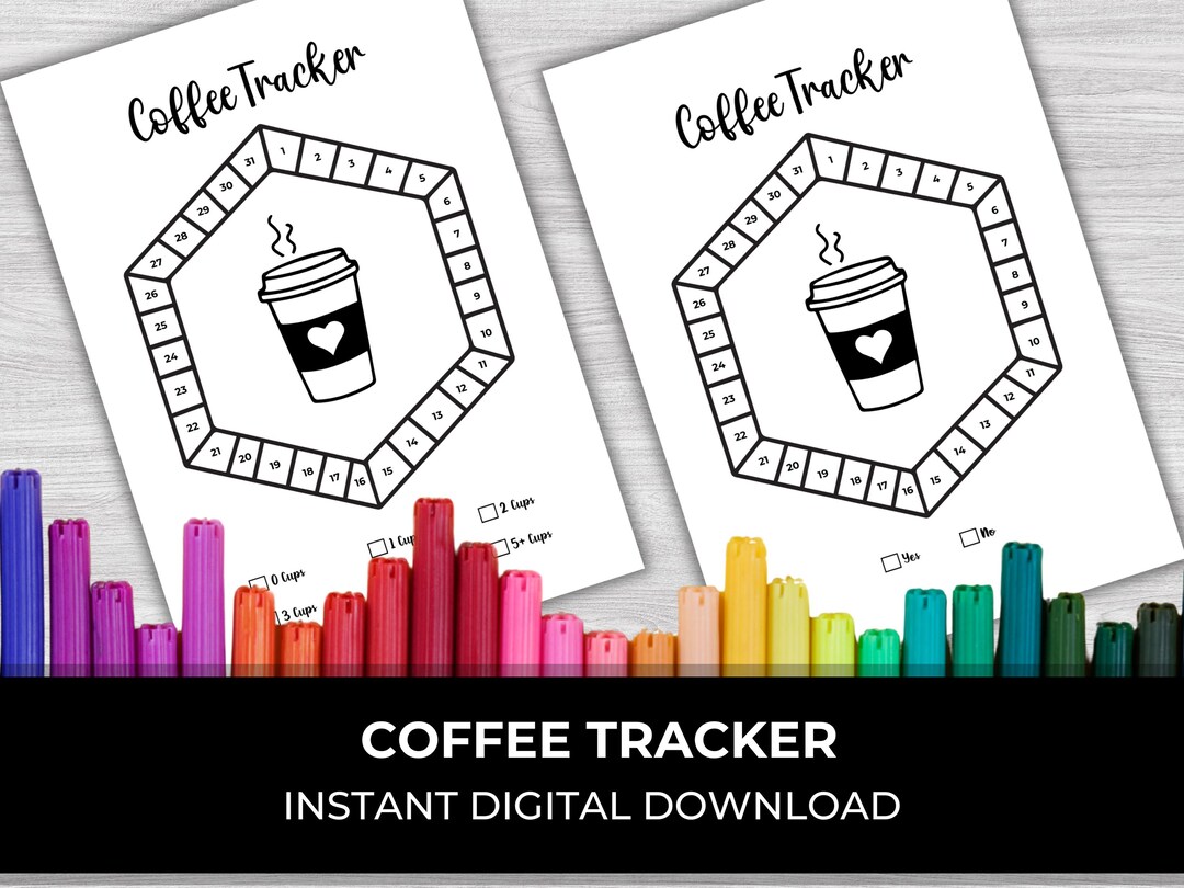 Coffee Tracker, Monthly Coffee Tracker, Coffee Tracker Printable, Habit ...