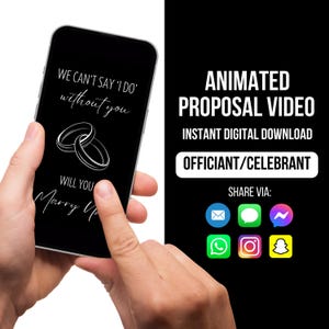 Vidéo de proposition de célébrant, carte de proposition de célébrant, nous épouserez-vous ? Serez-vous notre célébrant ? Proposition de célébrant, demande de carte électronique pour célébrant