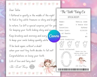 Tooth Fairy Letter First Tooth Fairy Certificate Tooth Fairy Note Lost Tooth Fairy Receipt Boy Girl Printable Digital Instant Download 0526