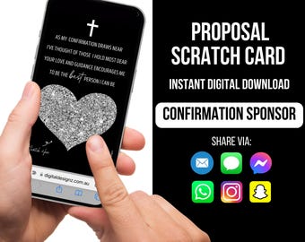 Confirmation Sponsor Proposal Scratch Card, Confirmation Sponsor, Confirmation Card, Sponsor Card, Will you be my Sponsor? Scratch off Card