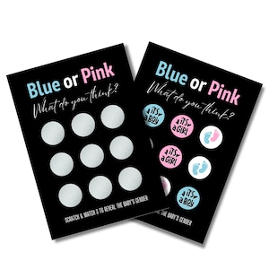 5 tarjetas rasca y gana para revelar el género, es niño, ideas para revelar el género, anuncio de género, baby shower, juego para revelar el género, revelación de embarazo