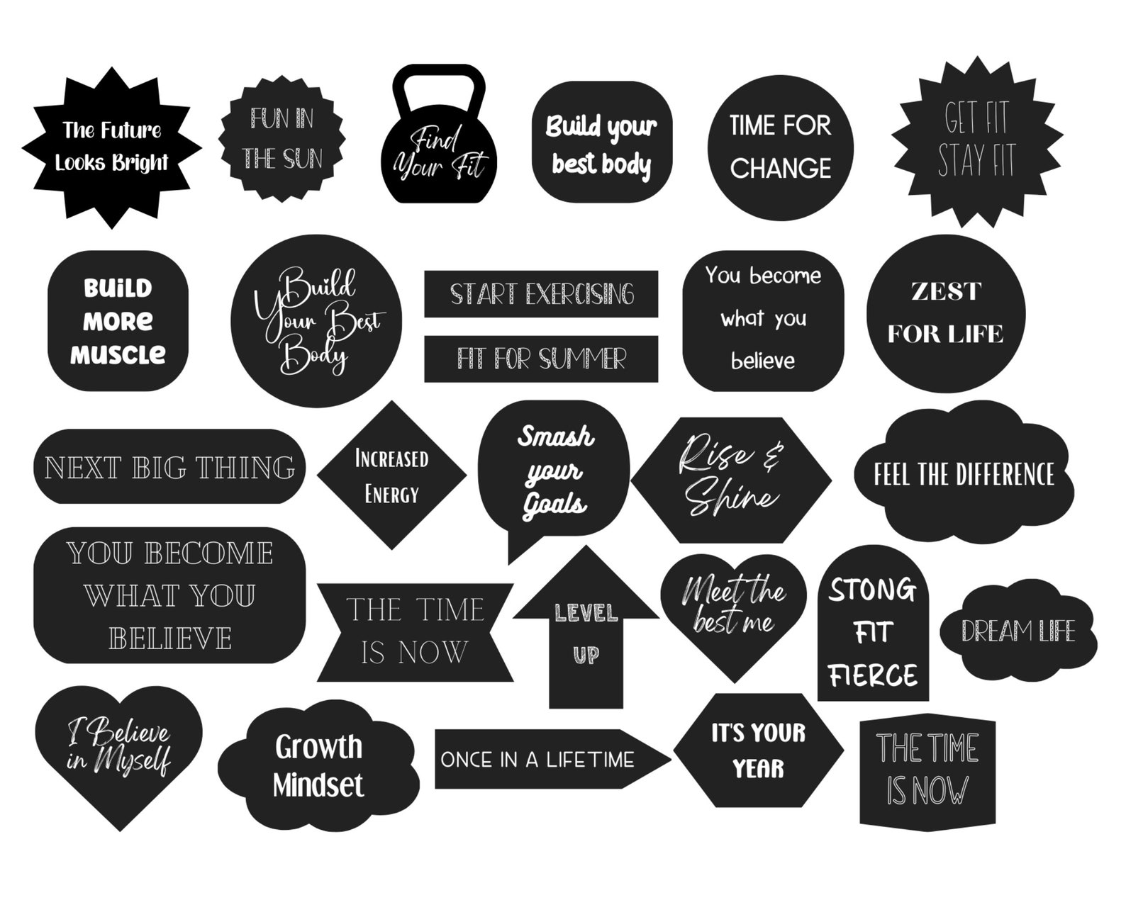 Vision Board Elements Vision Board Words Vision Boards Etsy Australia