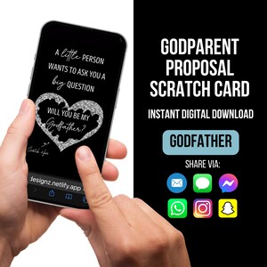 Godfather Proposal Card, Will you be my Godfather? Godfather Scratch Card, Digital Scratch Card, Baptism Godparent Proposal, Baptism