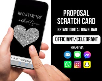 Officiant Proposal Scratch Card, Officiant Proposal Card, Will you Marry Us? Will you be our Officiant? Celebrant Proposal, Officiant Card