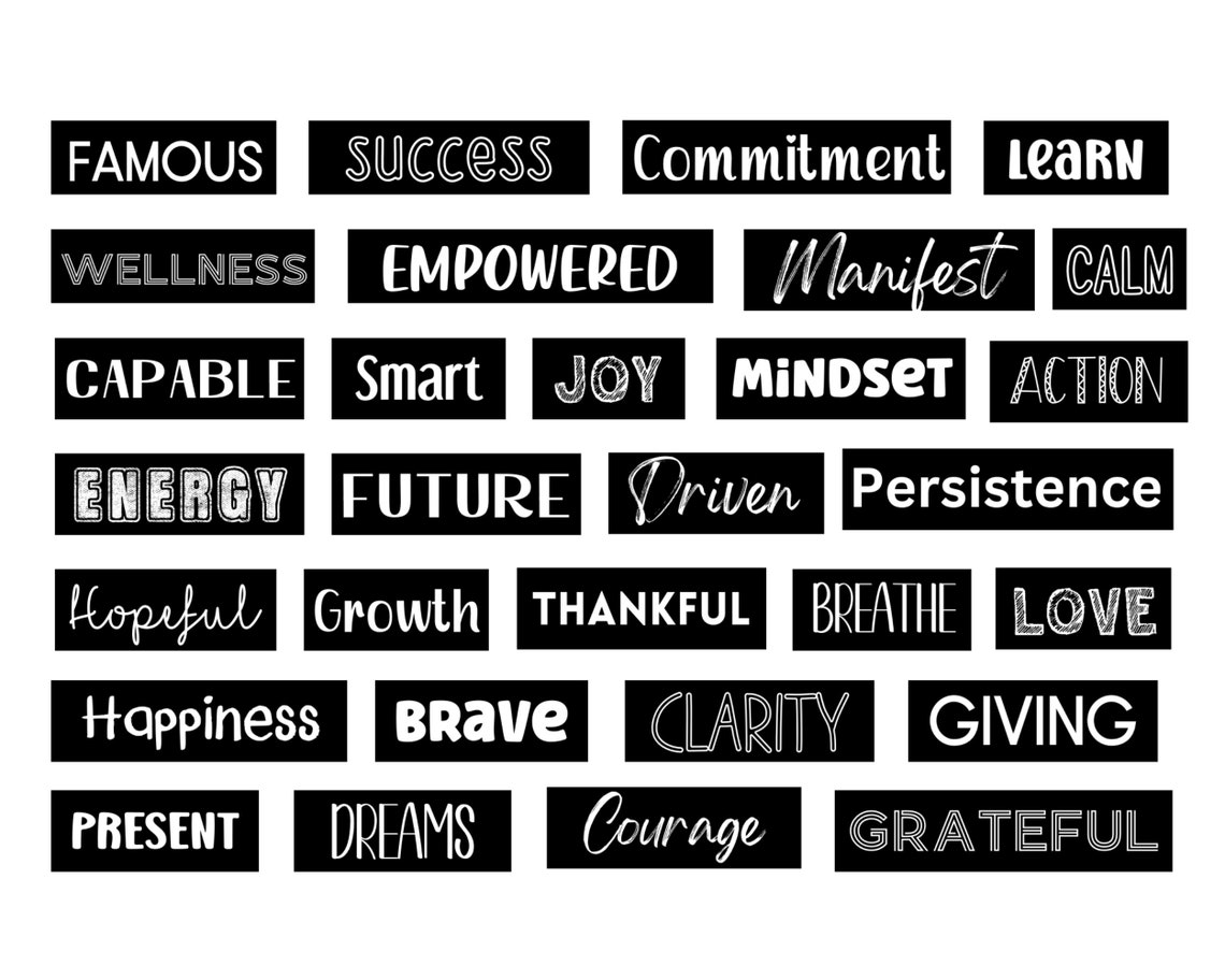 Vision Board Elements Vision Board Words Vision Boards Etsy Australia