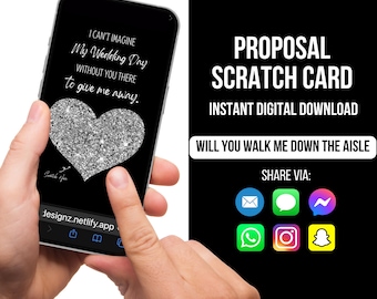 Will you walk me down the aisle proposal card, Will you give me away proposal, Proposal Scratch Card, Digital Proposal, Father or the Bride