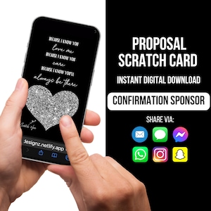 Will you be my Confirmation Sponsor, Confirmation Sponsor Proposal Scratch Card, Confirmation Card, Scratch off Card, Digital Proposal