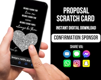 Serez-vous mon parrain confirmé, Carte à gratter pour proposition de parrainage confirmé, Carte de confirmation, Carte à gratter, Proposition numérique