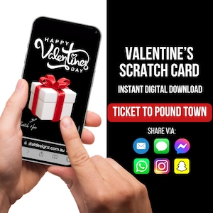 Valentines Scratchcard, Valentines Gift for Him, Valentine Gift for Her, Valentines Scratch Card, Tickets to Pound Town, Naughty Scratch Off