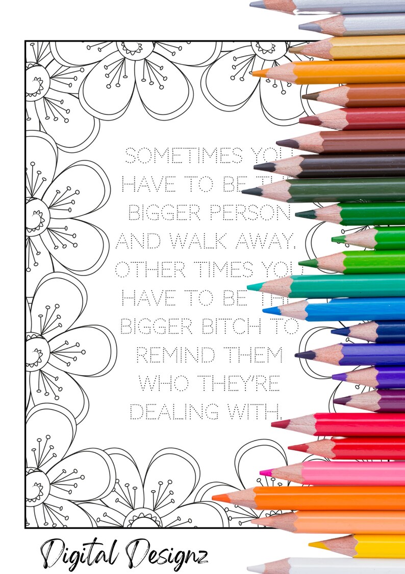 Adult Coloring Pages Mental Health Coloring Pages Swear - Etsy Australia