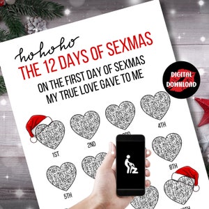 Sexy Adventskalender, Adventskalender für Erwachsene, 12 Tage Weihnachten, Weihnachts-Countdown, Paar-Adventskalender, Geschenk für Ihn, Sexkalender