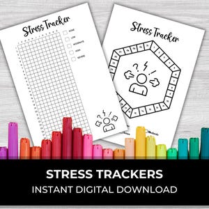 Stress Tracker, Journal Trackers, Pixel Tracker, Printable Journal Pages, Tracker Journal, Year in Pixels, Monthly Tracker, Planner template
